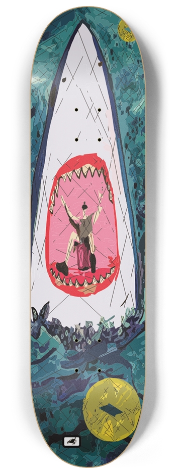 Shark-Attacking Custom Skateboard