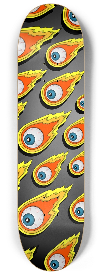 Flaming Eyeball Popsicle Skateboard