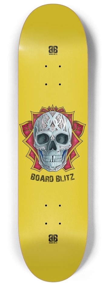 Skull Head Yellow 8.25" x32" Deck