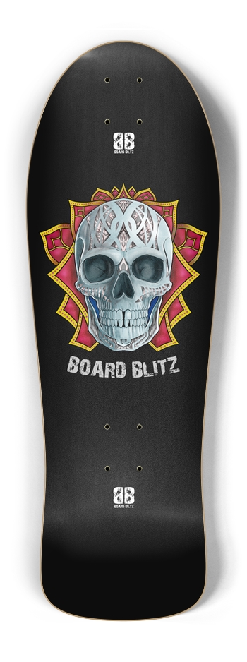 Skull Head Black Old School Deck
