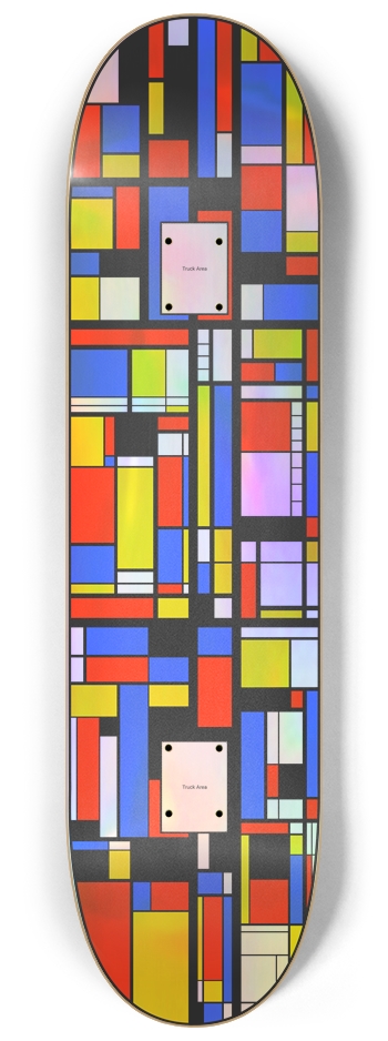 Mondrian style Abstract 8.25" x32" Holographic