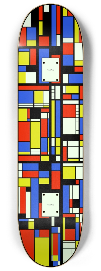 Mondrian style Abstract 8.25" x32" Deck (Glow)