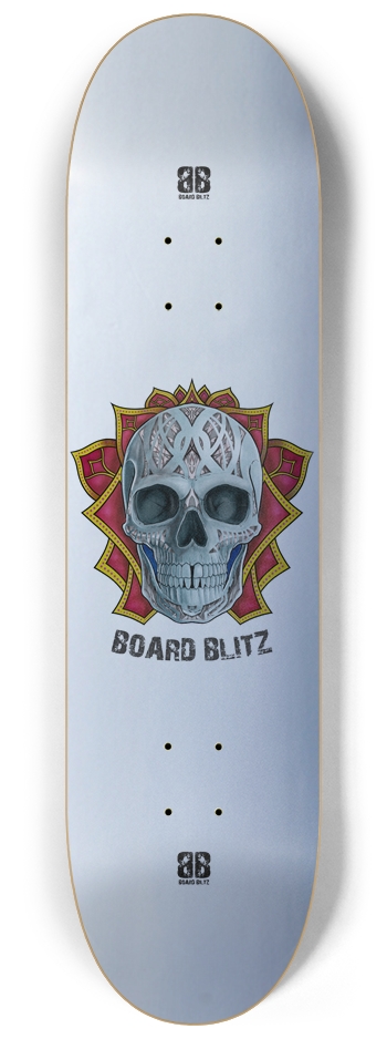 Skull Head Silver 8.25" x32" Deck