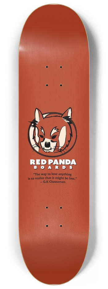 Red Panda Skateboard Logo Deck