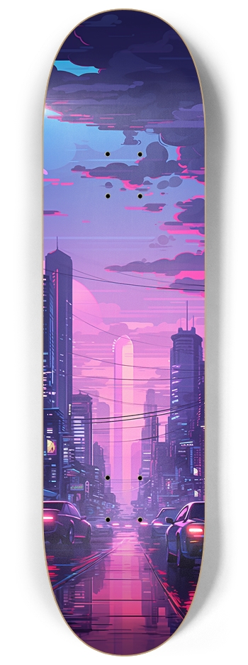 Anime Cityscape 8 1/4 Skateboard