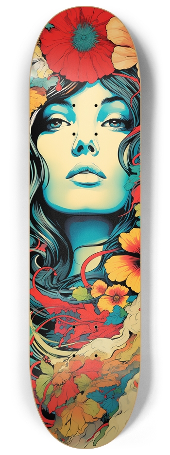 Psychedelic Flower Girl 8 1/4 Skateboard