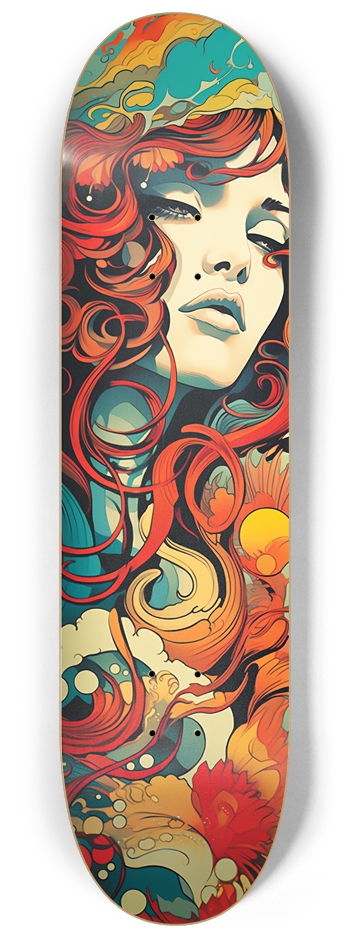 Psychedelic Wave Girl 8 1/4 Skateboard