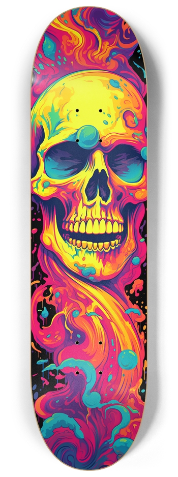 Psychedelic Acid Skull 8 1/4 Skateboard