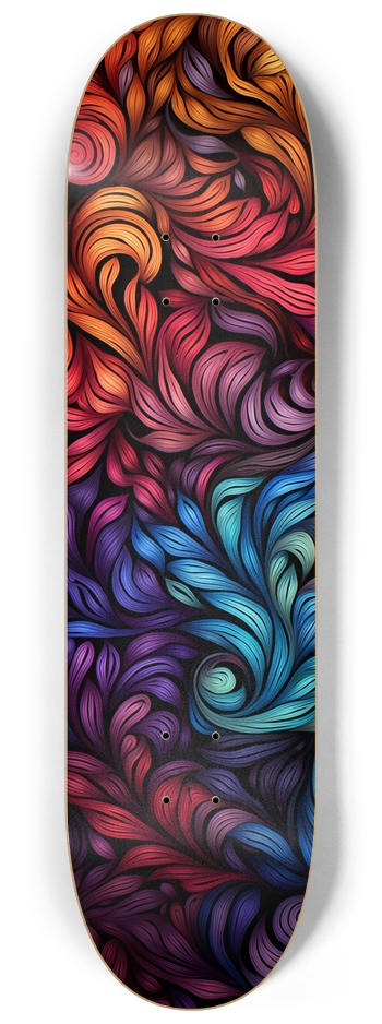  Kaleidoscopic Swirls 8 1/4 Skateboard