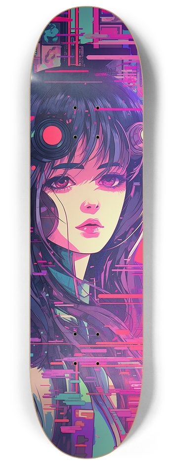Anime Glitch Girl 8 1/4 Skateboard