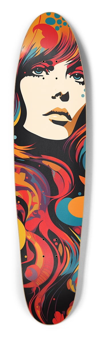 Psychedelic Swirl Girl Longboard 