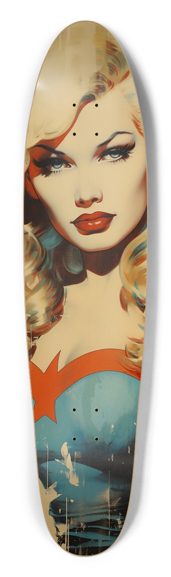 Blonde Bombshell Superhero Longboard