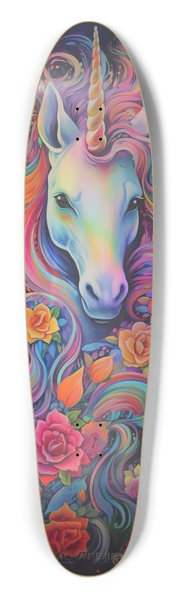 Holographic Unicorn Longboard
