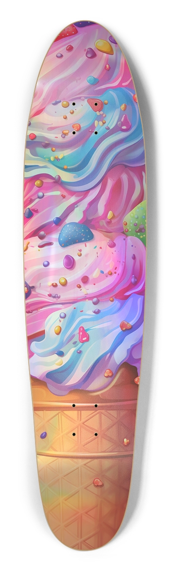 Holographic Ice Cream Longboard