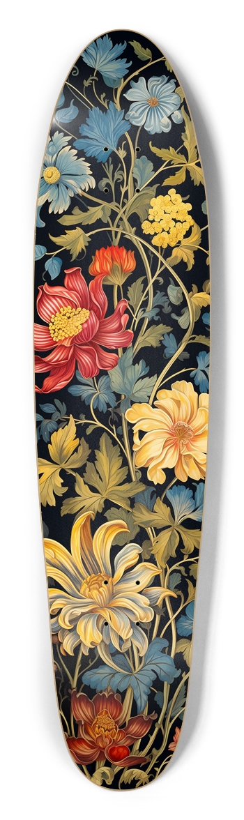 Renaissance Floral Pattern Longboard