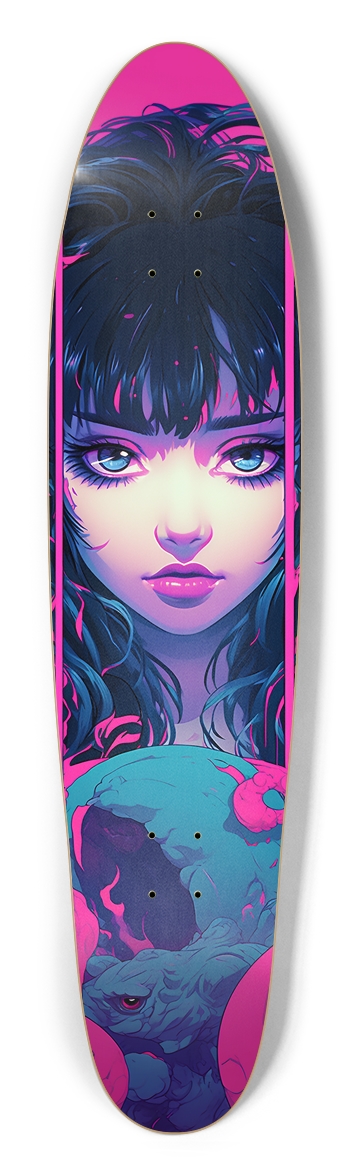 Vaporwave Anime Dragon Girl Longboard