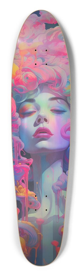 Holographic Trippy Portrait  Longboard