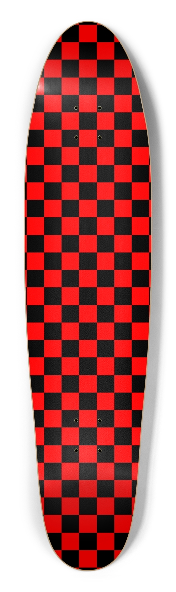 Red Checkerboard Longboard Longboard Shape