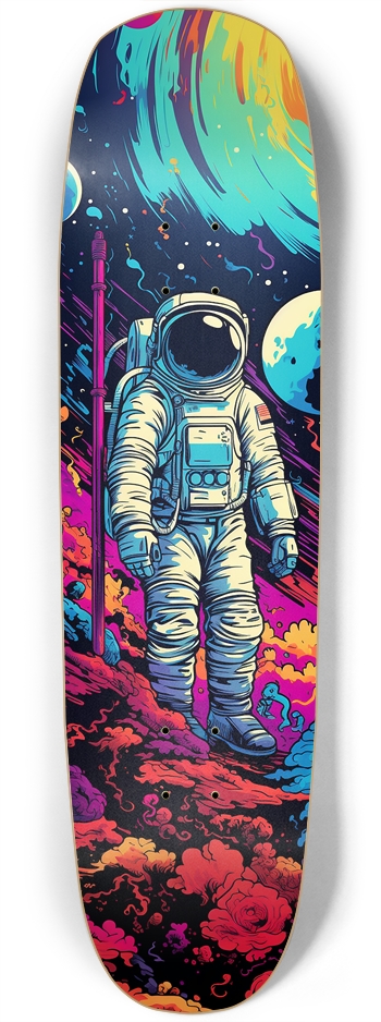 Psychedelic Astronaut 8 3/4 Skateboard Square Nose