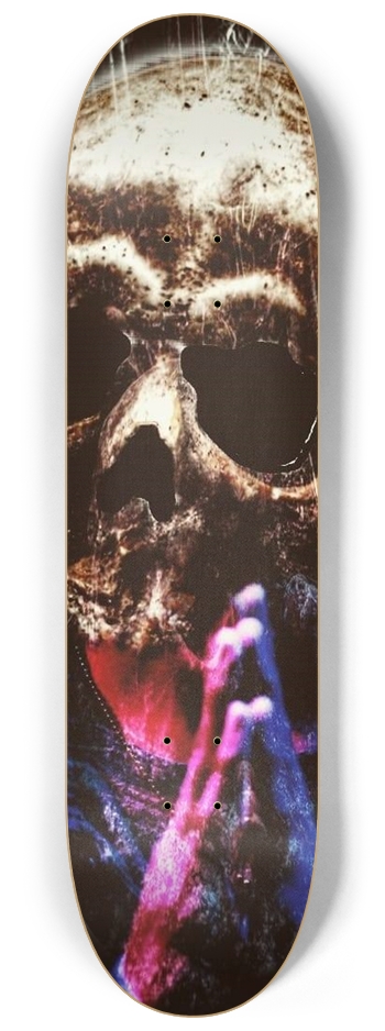 Custom Skateboard with "Dead Prayer" design by Wil