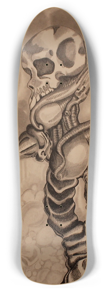 Custom Skateboard with "Brain Freeze" design by. W