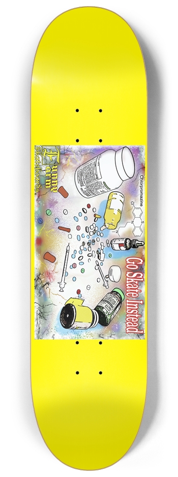 Go Skate Instead - 8.25" x 32.25" - Yellow
