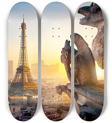 Gargoyle Over Paris 3 Deck Series Wall Art