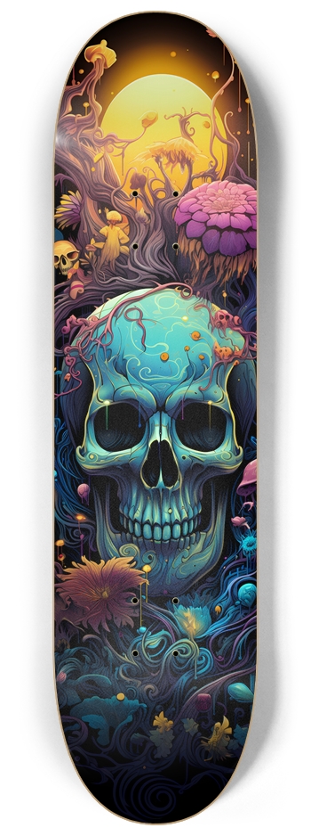 Custom Glowing Skull Skateboard