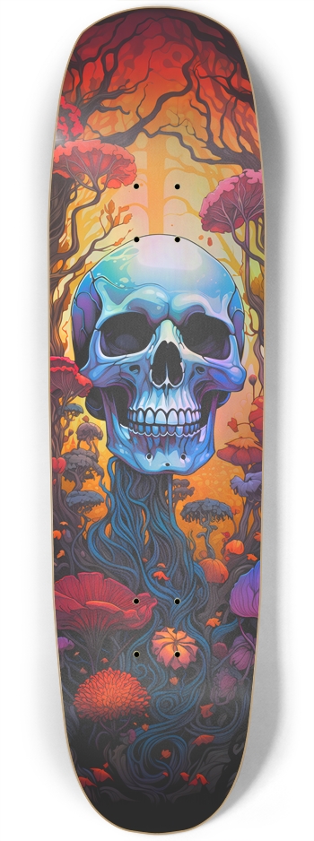 Holographic Psychedelic Skull Skateboard