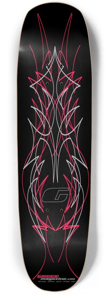 Hot Pink Pinstripe Gauge Magazine Skate Deck
