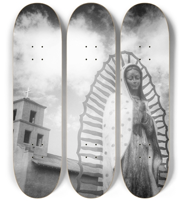 Virgin De Guadalupe Triptych Custom Skateboard 