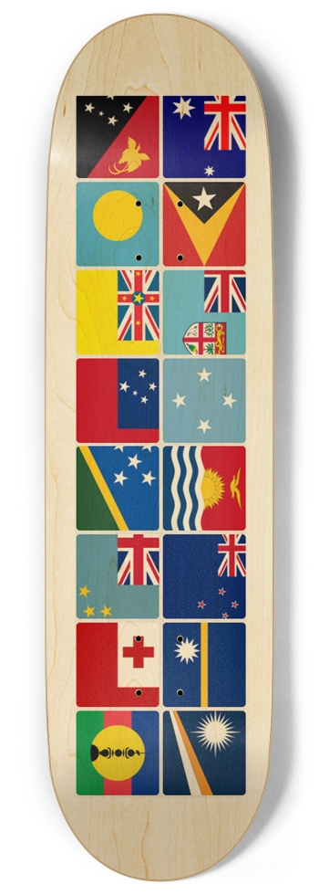 All flags of Oceania Skateboard
