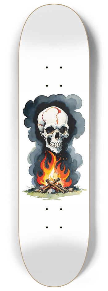 80s Style Trap Skull Burn It Down Trick Deck