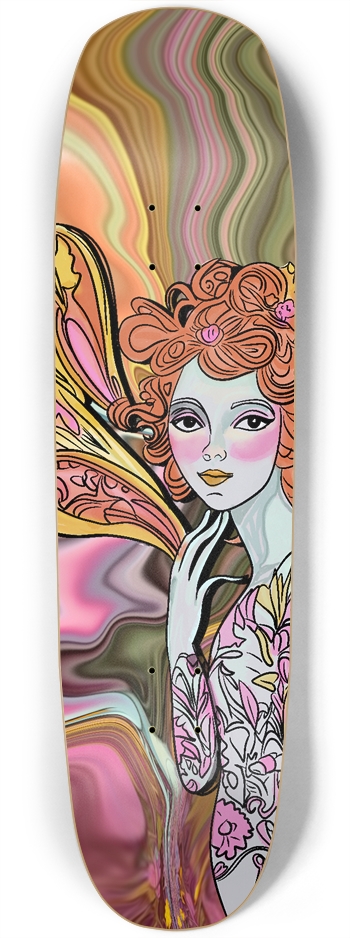 Red Headed Fairy Custom Square Nose Skateboard
