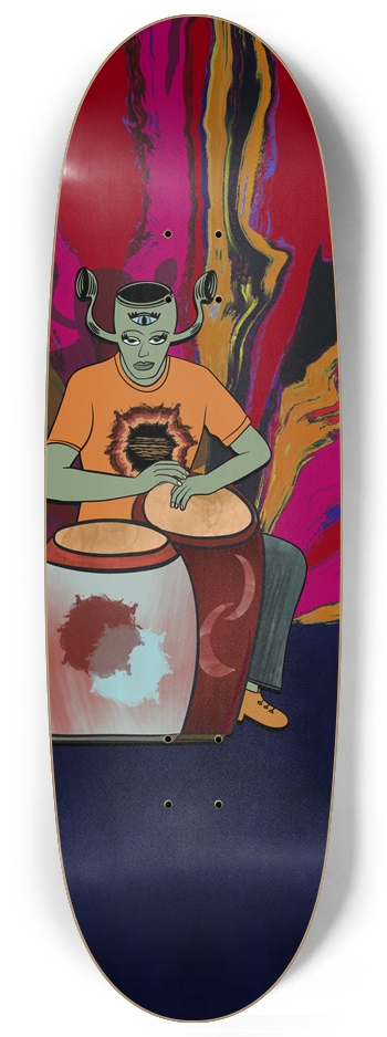 Surreal Conga Drummer Custom Skateboard