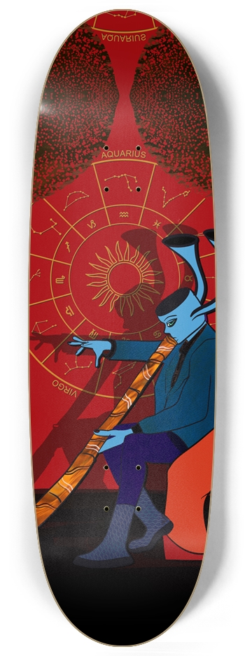 Surreal Whimsical Didgeridoo Custom Skateboard