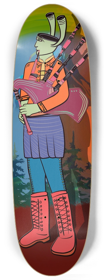 Surreal Bagpipe Player Skateboard