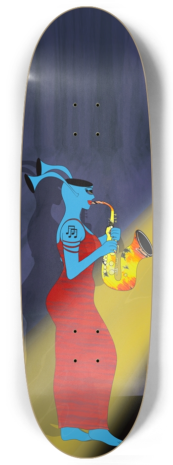 Surreal Sexy Saxophonist Custom Skateboard