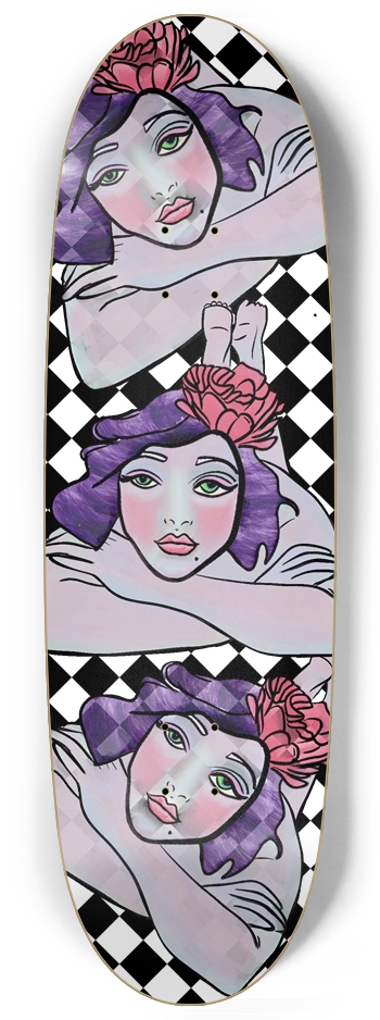 "Dreamy Blush: Sleepy Fairy Face Skateboard"