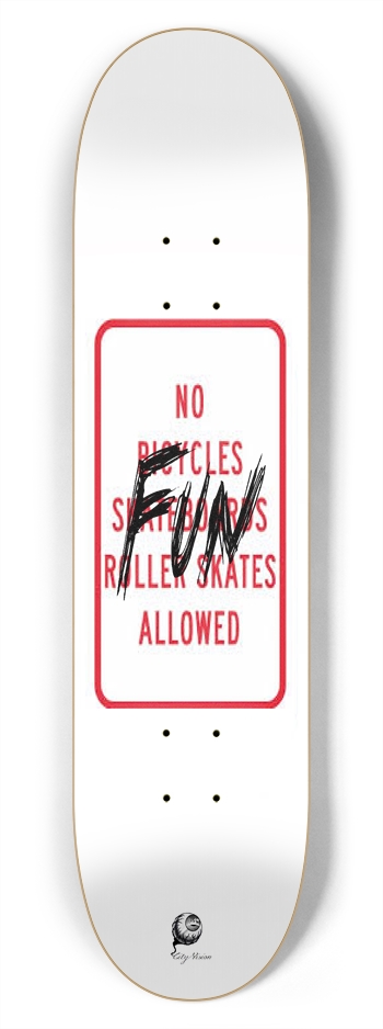 No Fun 7.75 7-3/4 Skateboard Deck 