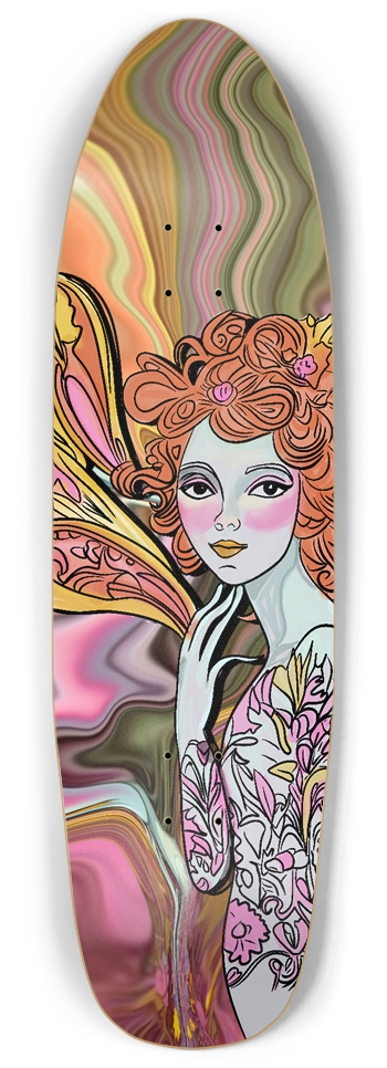 Red Headed Fairy Custom 9" Punk Nose Skateboard