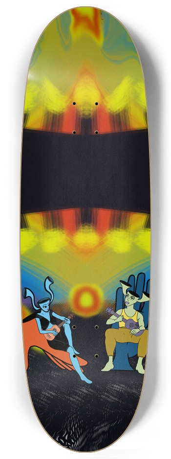 Surreal Ukulele Duo Custom Skateboard