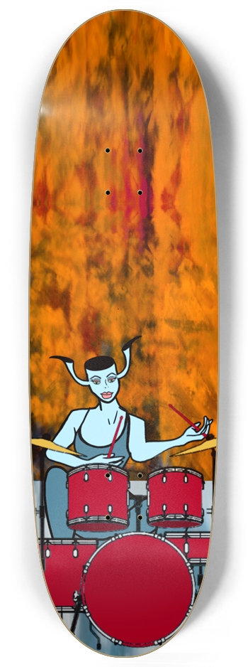 Red Beat: Surreal Drummer Custom Skateboard