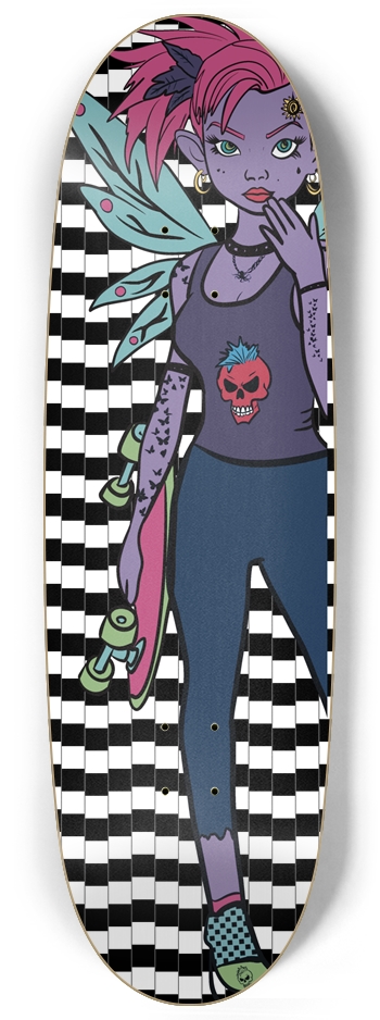 "Punk Pixie: Violet Riot" Custom Skateboard