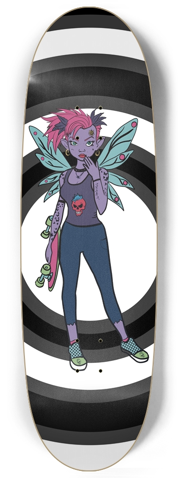 "Punk Pixie: Purple Rebel Custom Skateboard"