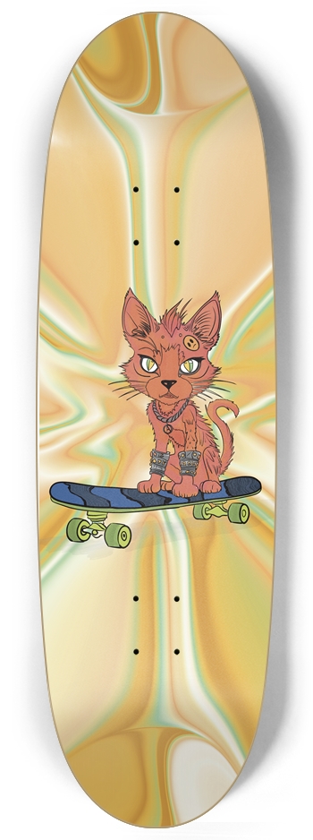 Orange Fury: Punk Paws Skate Custom Egg Skateboard