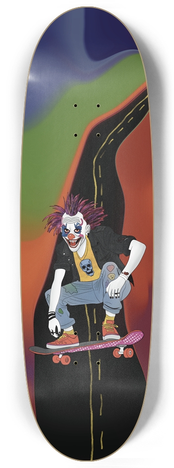 Whimsy Street: Clown Chaos Custom Egg Skateboard
