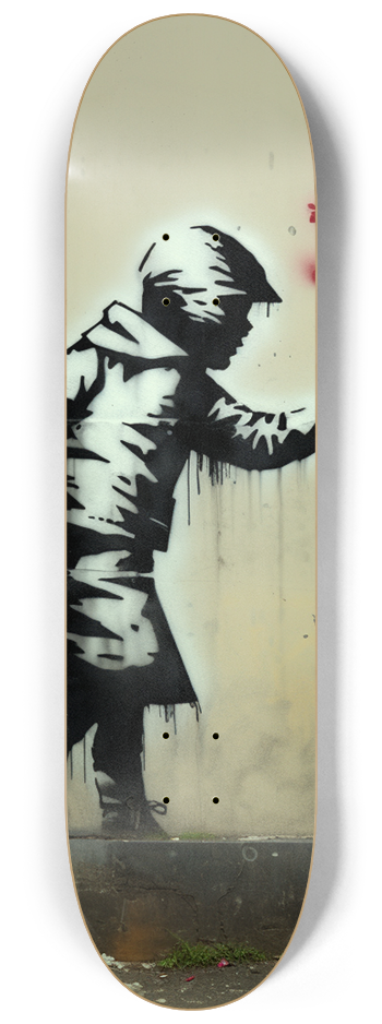 Banksy style flowers for you Skateboard #2