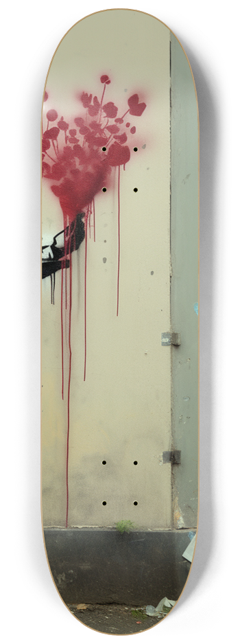 Banksy style flowers for you Skateboard #3