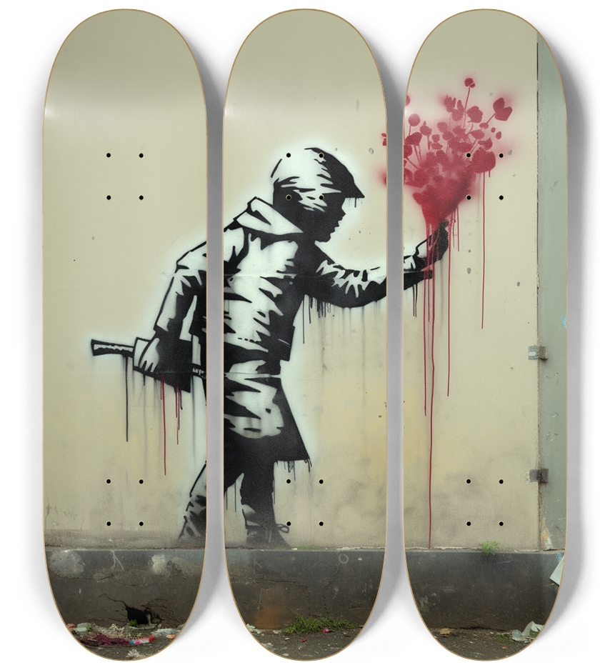 Banksy style flowers for you Skateboard